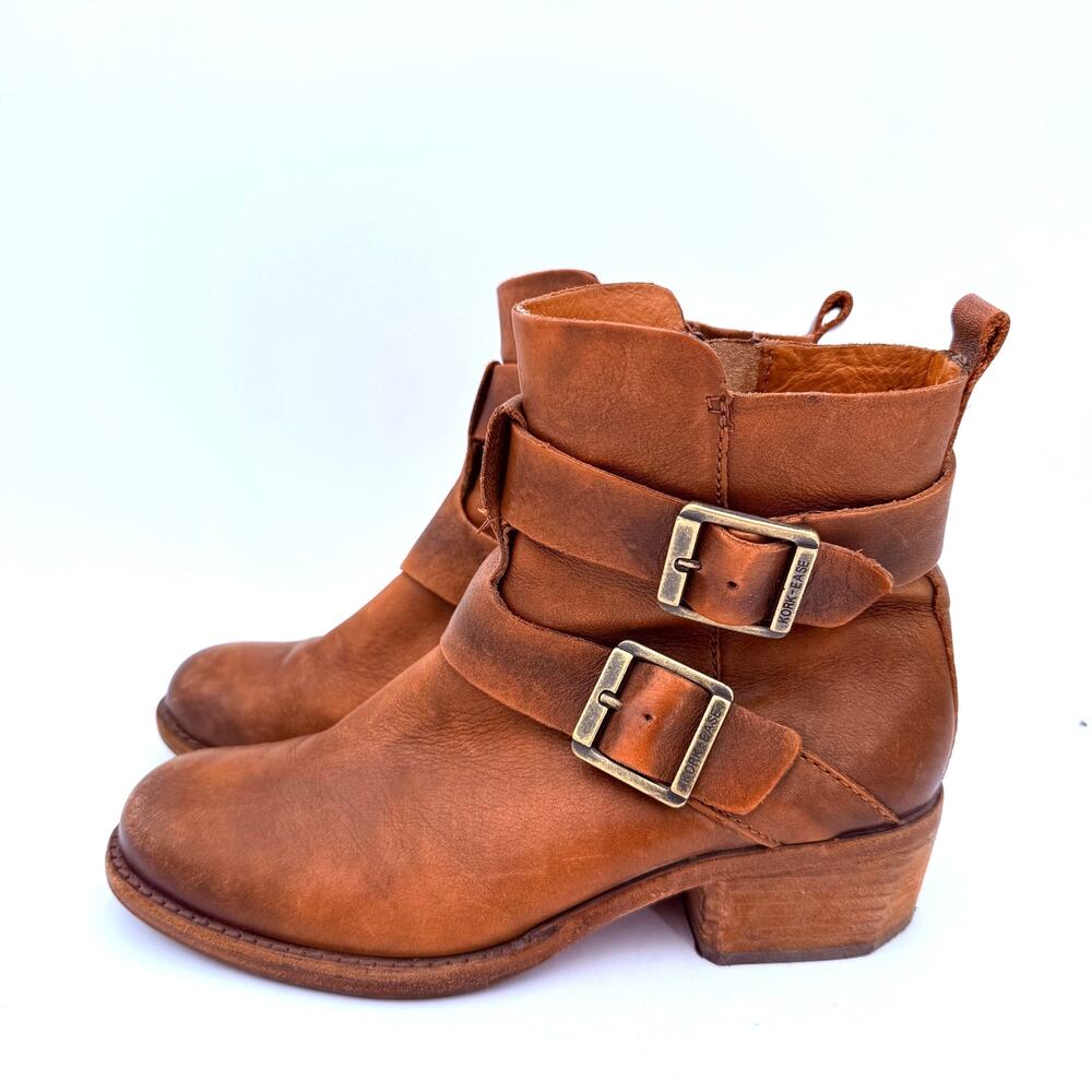 Kork-Ease Women's Brown Leather Carsyn Ankle Buckle Biker Boots Size 7 / 38 - Picture 4 of 10
